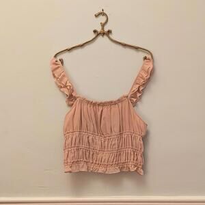 BB Dakota Cropped Milkmaid Top - Barbie Coquette - Large